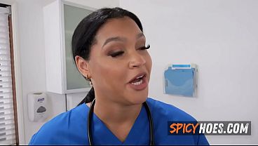 Busty Ebony Nurse Ashlyn Peaks Takes Care of Her Patient
