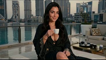 Curvy Arab Beauty Rania on a Dubai Terrace